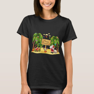 T-shirt Palmier de Noël Lumières de noix de coco tropicale