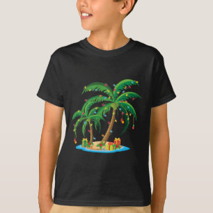 T-shirt Palmier de Noël Tropical Xmas Cadeau Cocotier Lig