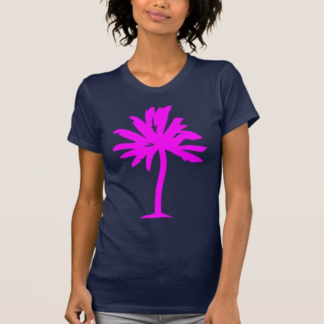 T-shirt Palmier - magenta (Devant)
