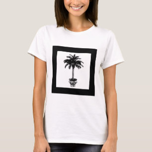 T-shirt Palmier pointu - noir et blanc