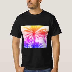 T-shirt palmier tropical dans l'ambiance estivale rétro né