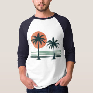 T-shirt Palmier tropical rétro/vintage