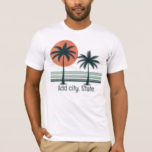 T-shirt Palmier tropical rétro/vintage