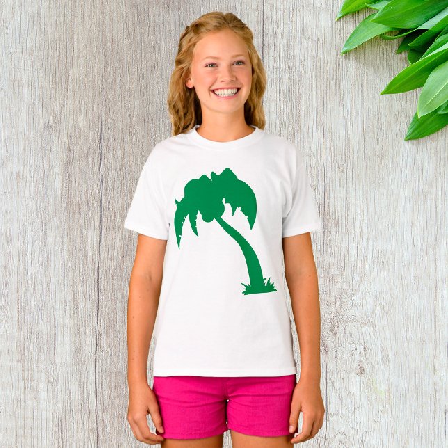 T-shirt Palmier Tropical Silhouette Green Island Beach (Créateur téléchargé)
