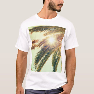 T-shirt Palmiers, Ciel Toné Vintage.