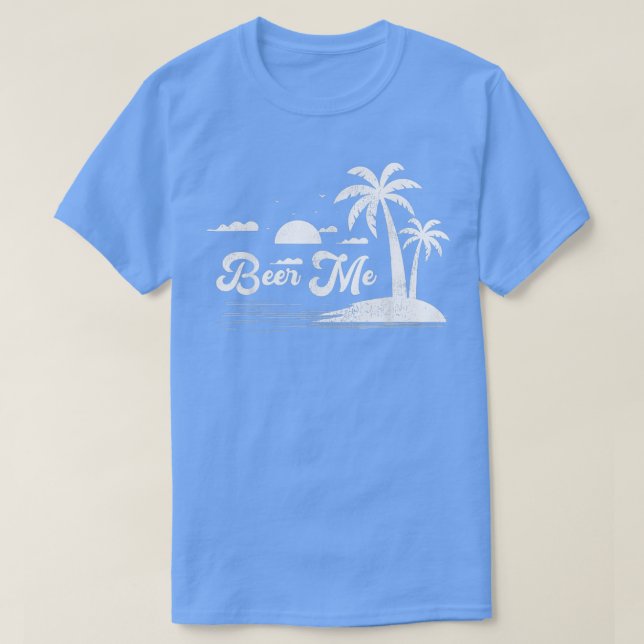 T-shirt Palmiers de style rétro Californie Beach Sunset Be (Design devant)