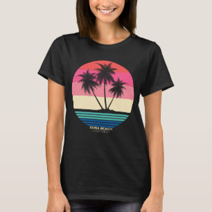 T-shirt Palmiers de Zuma Beach au coucher du soleil rétro