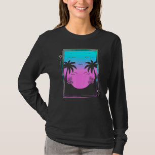 T-shirt Palmiers des années 80 Sunrise Beach Vapeur d'été