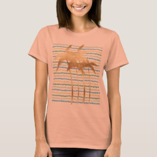 T-shirt Palmiers d'or Tropical Blue Mint Stripes