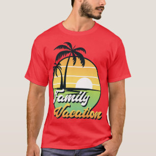 T-shirt Palmiers exotiques Famille Vacances Retro Sunset S