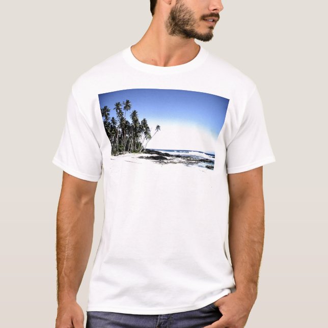 T-shirt Palmiers exotiques & Plage Paradise (Devant)