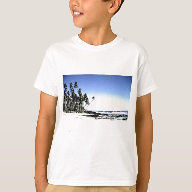 T-shirt Palmiers exotiques & Plage Paradise (Devant)