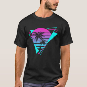 T-shirt Palmiers géométriques Rétro esthétiques Vaporw