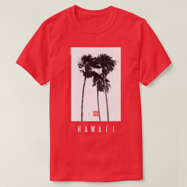 T-shirt Palmiers hawaïens Tropical Retro Été (Design devant)