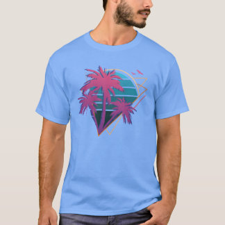 T-shirt Palmiers néon vintage