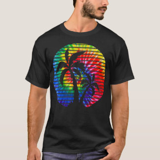 T-shirt Palmiers pour femmes Tie Dye Sunset Plage tropical