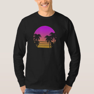 T-shirt Palmiers rétro 80s Vaporwave Outrun Art Sunset