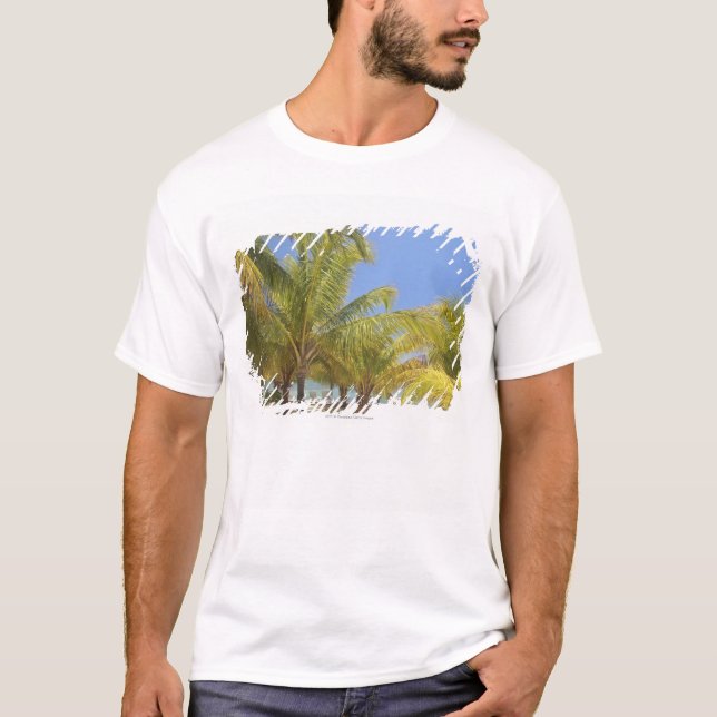 T-shirt Palmiers sur une plage blanche de sable du (Devant)
