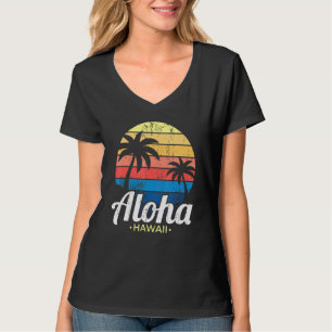 T-shirt Palmiers tropicaux d'été hawaïen Aloha H