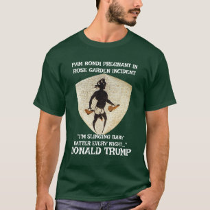T-SHIRT PAM BONDI ENCEINTE DANS LE JARDIN DE ROSES DE TRUM