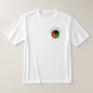T-shirt Pan Africaine noire femme rouge vert orgueil afro
