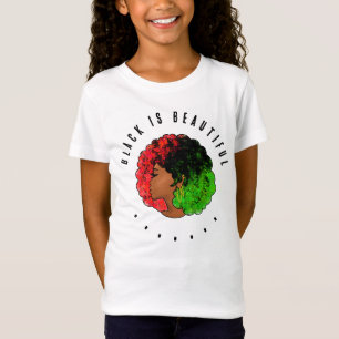 T-Shirt Pan Africaine noire femme rouge vert orgueil afro