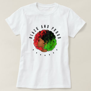 T-shirt Pan Africaine noire femme rouge vert orgueil afro