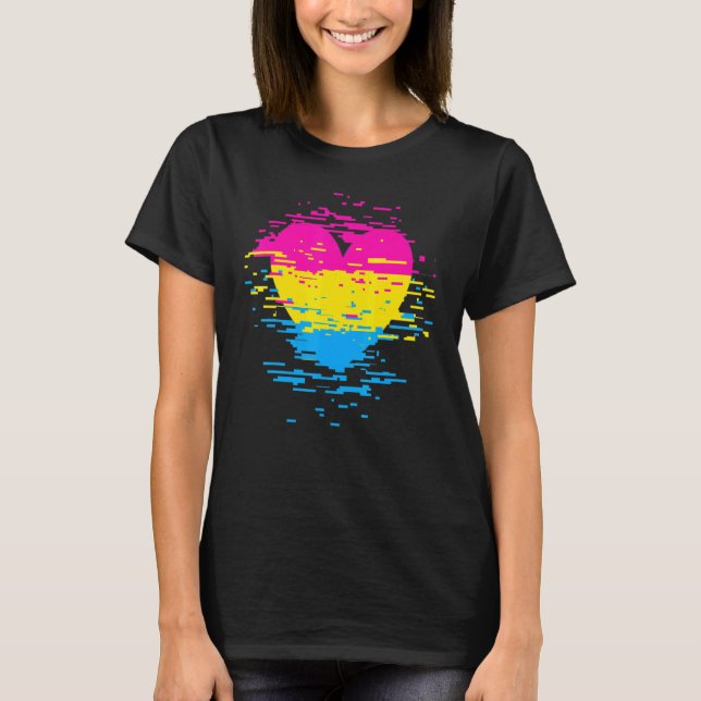 T-shirt Pan Pride Heart Gay Queer Pansexual (Devant)