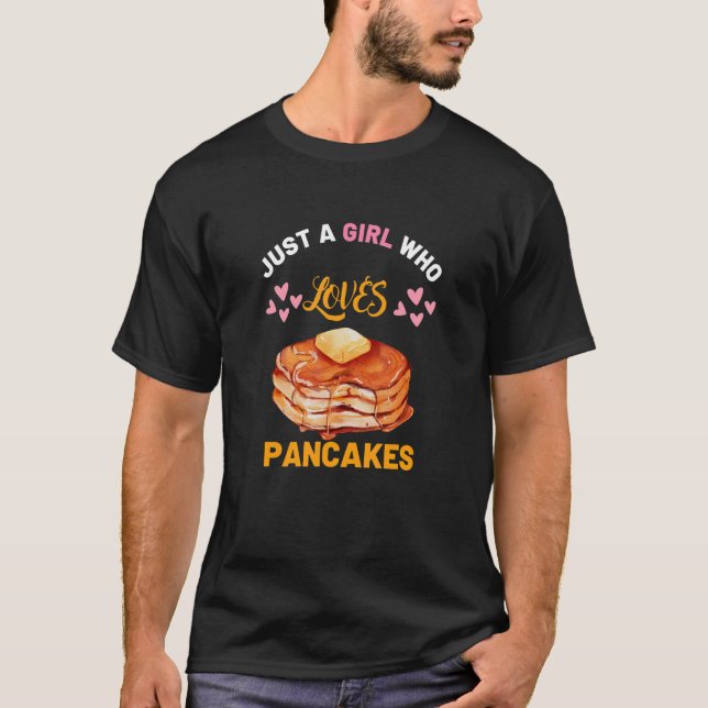 T-shirt Pancake pour fille juste qui aime les crêpes (Devant)