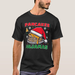 T-shirt Pancakes et pyjamas Sirop d'érable gâteau Santa Ha