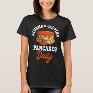 T-shirt Pancakes Lineman Waffe Petit déjeuner Flapjack Hot