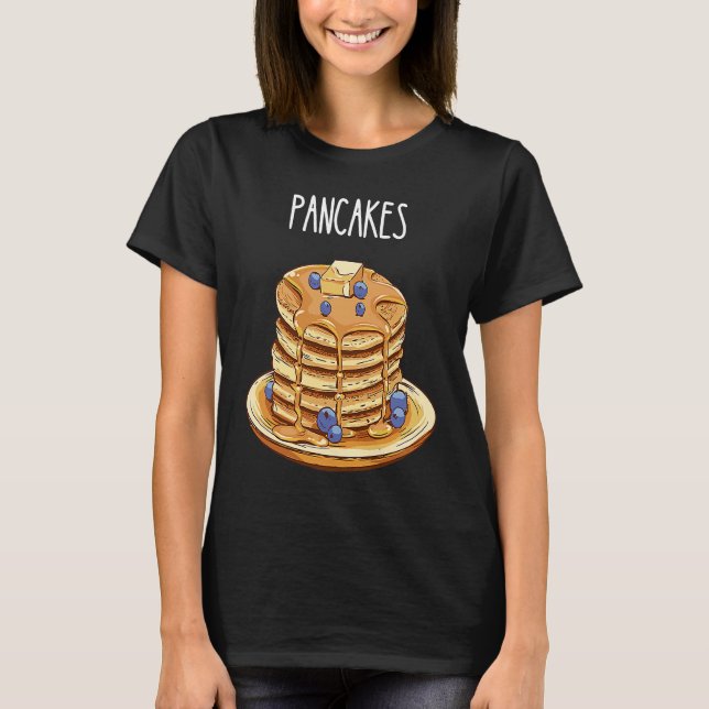 T-shirt Pancakes Petit-déjeuner Sucré Fluffé Alimentation  (Devant)
