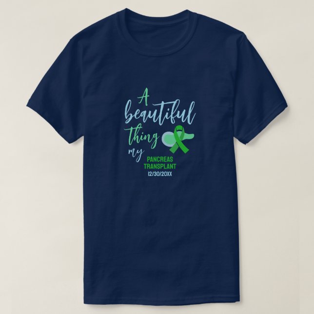 T-shirt Pancréas Personnalisées Transplanter Ribbon vert (Design devant)