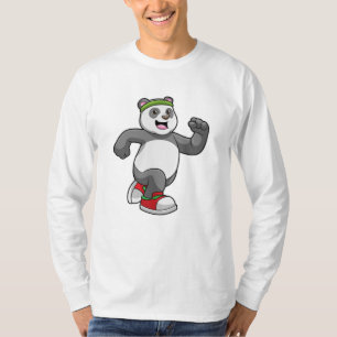 T-shirt Panda à courir avec bandeau