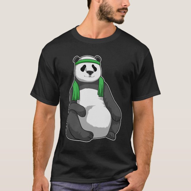 T-shirt Panda à Fitness avec serviette (Devant)