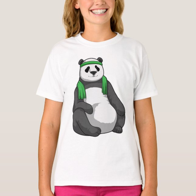 T-shirt Panda à Fitness avec serviette (Devant)