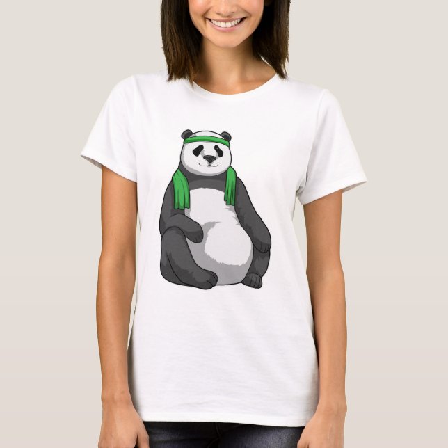 T-shirt Panda à Fitness avec serviette (Devant)