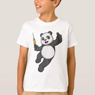 T-shirt Panda à la vaccination avec seringue