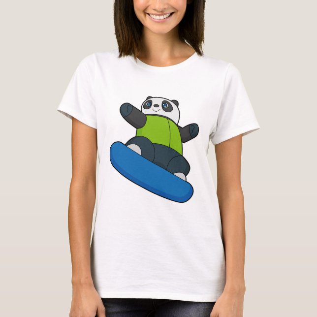 T-shirt Panda a Snowboarder (Devant)