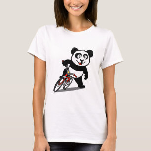 T-shirt Panda à vélo mignon