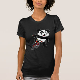 T-shirt Panda à vélo mignon