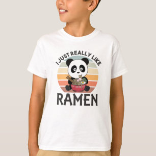 T-shirt Panda Alimenté Par Ramen Sweet Kawaii Noodle Panda