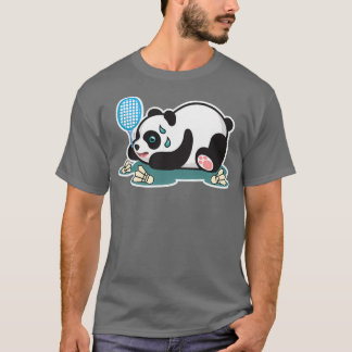 T-shirt Panda Animaux Badminton Shuttlecocks T