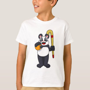 T-shirt Panda at hockey with hockey bat