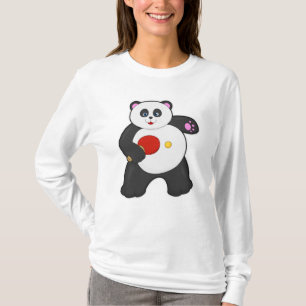 T-shirt Panda au ping-pong avec raquette de ping-pong
