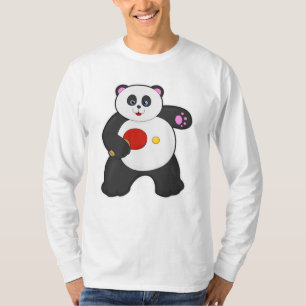 T-shirt Panda au ping-pong avec raquette de ping-pong