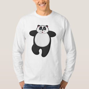 T-shirt Panda au Yoga Exercice d'étirement