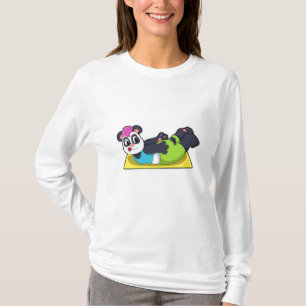 T-shirt Panda au Yoga sur tapis de Yoga
