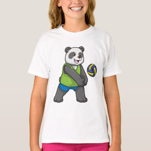 T-shirt Panda aux sports avec volleyball