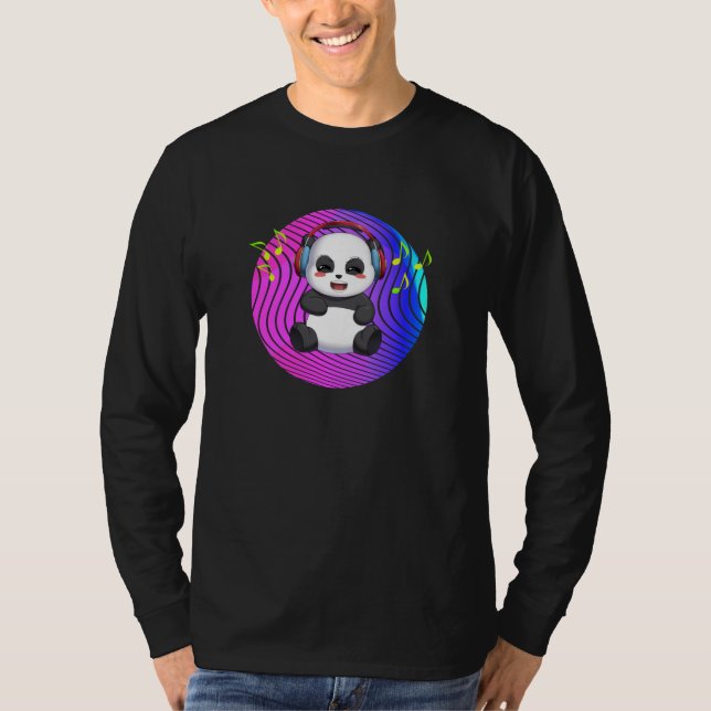 T-shirt Panda avec casque de musique DJ (Devant)